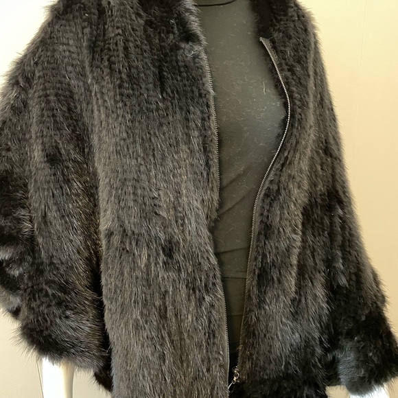 Crochet Black Mink Cape - Picture 4 of 5
